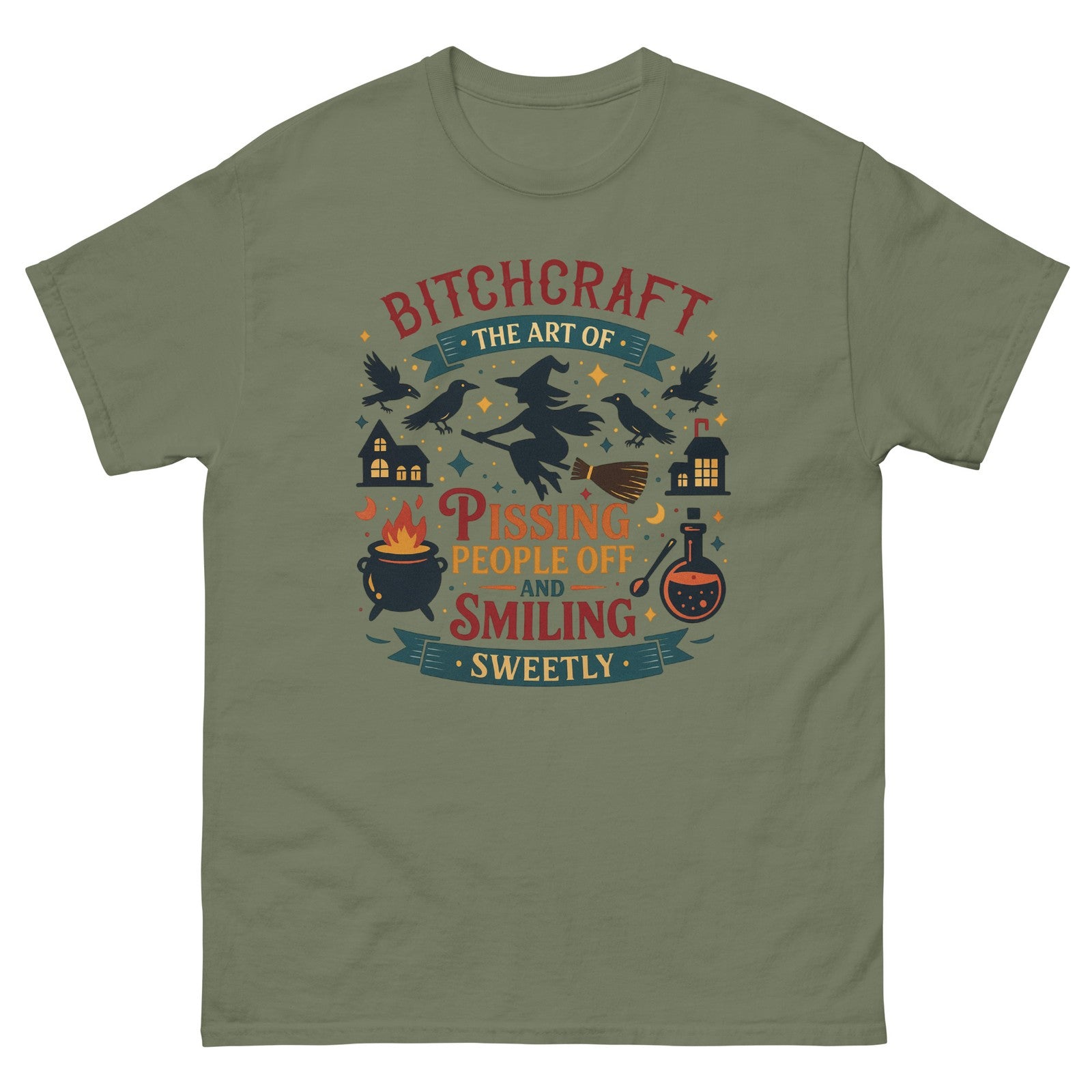 Bitchcraft Funny Sarcastic Halloween Parent Trick or Treat T-Shirt Tee