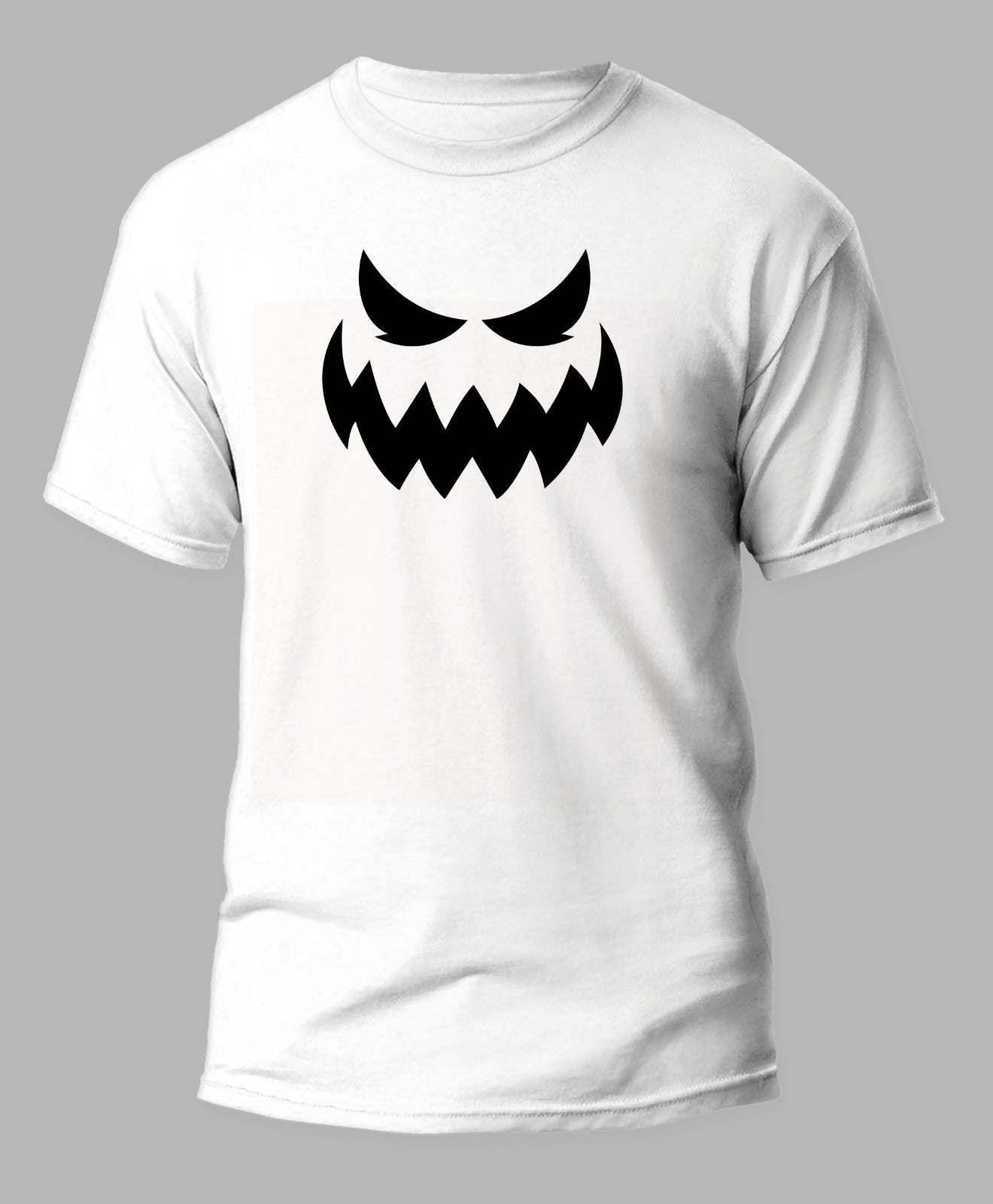 Scary Pumpkin Halloween T-Shirt White 50/50 - Sizes S-XL