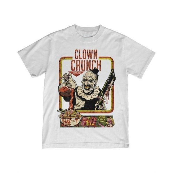 Horror Clown Cereal T-Shirt, Unisex Clown Crunch Tee, Scary Movie Tee for Fans