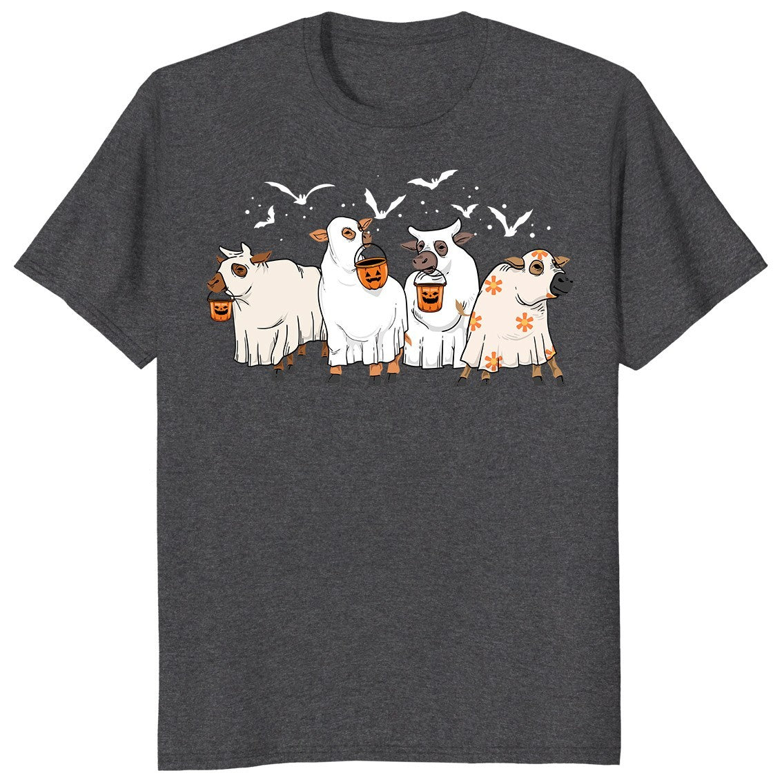 Ghost Cow Halloween Spooky Farmer Trick Or Treat Cow Lover Gift Unisex T-Shirt