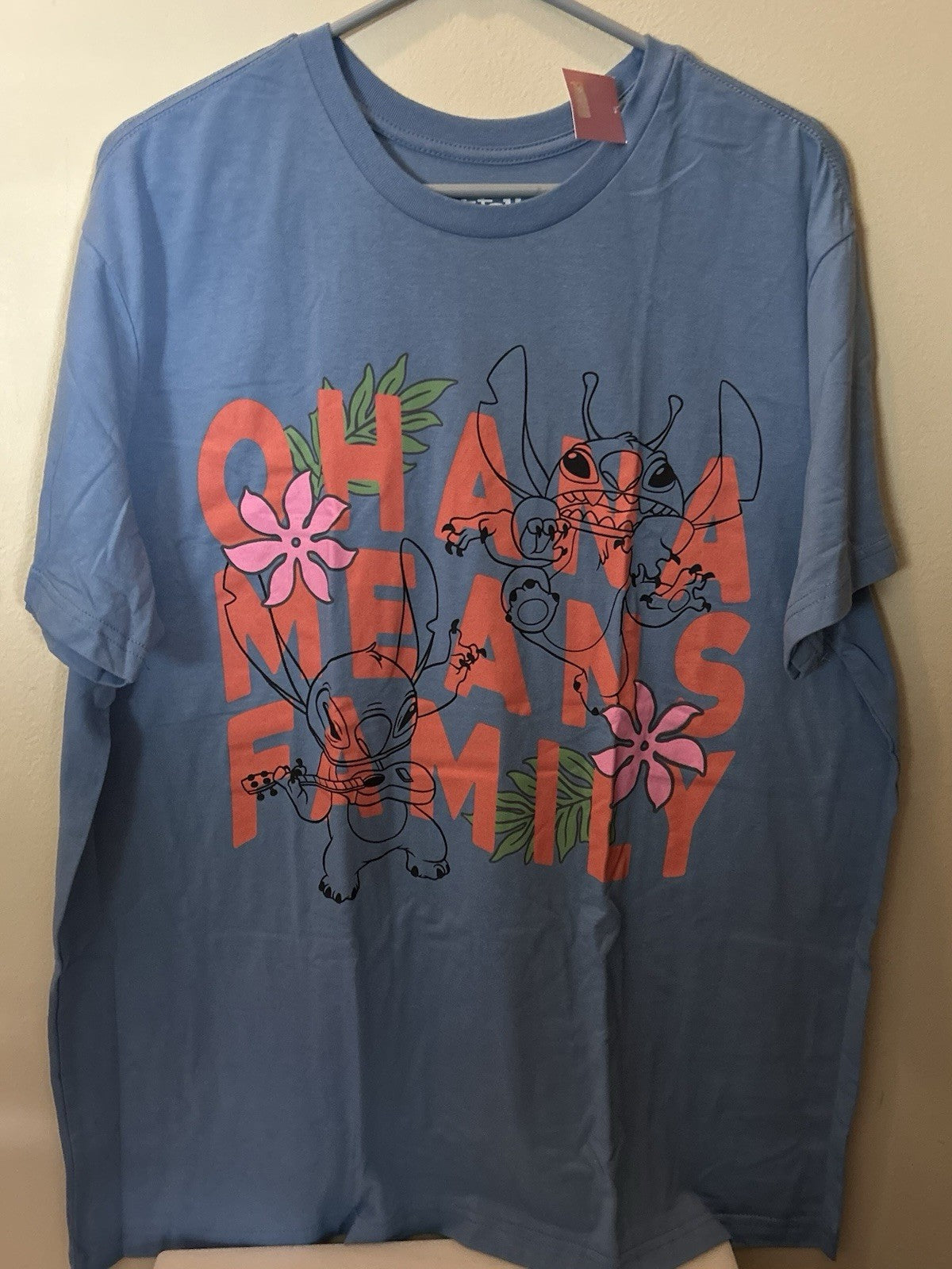 Adult XXL Disney Stitch TShirt- Blue- Ohana Means Family Back To School Gift