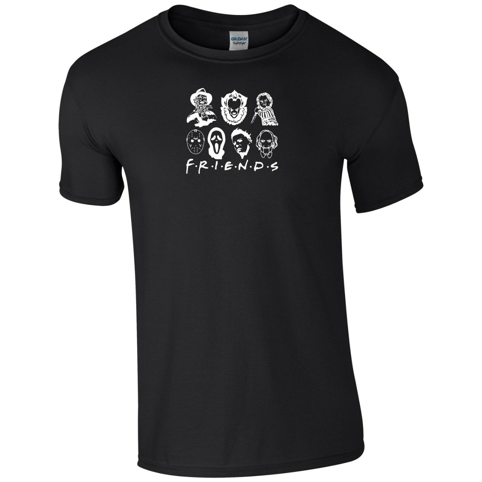 Halloween T Shirt Friends Scary Freddy Scream Saw Pennywise Chucky Men Tee Top