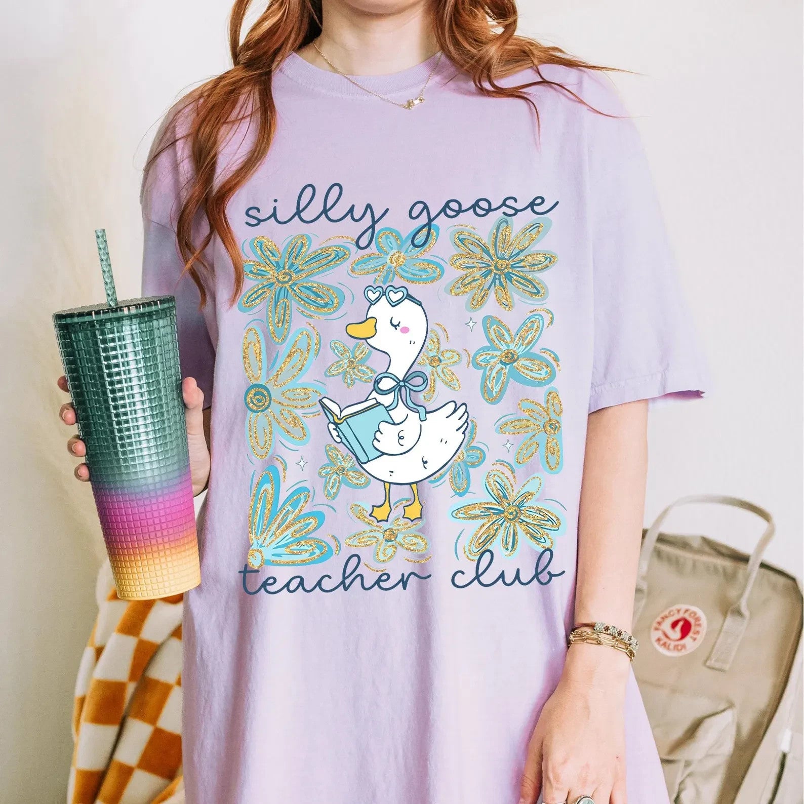Comfort Colors Silly Goose Shirt, Floral Teacher TShirt, Cute Back to School Tee