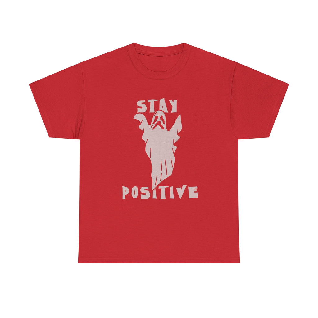Stay Positive Ghost T shirt Halloween Tee costume trick or treat Party trick