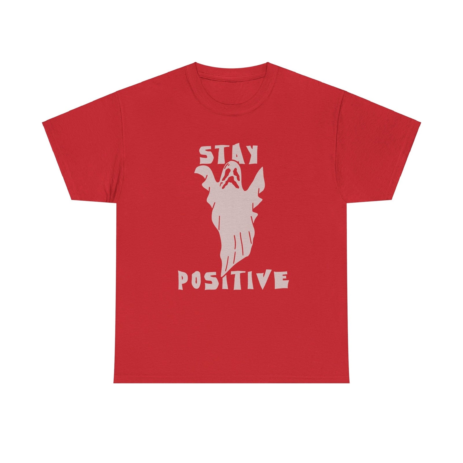 Stay Positive Ghost T shirt Halloween Tee costume trick or treat Party trick