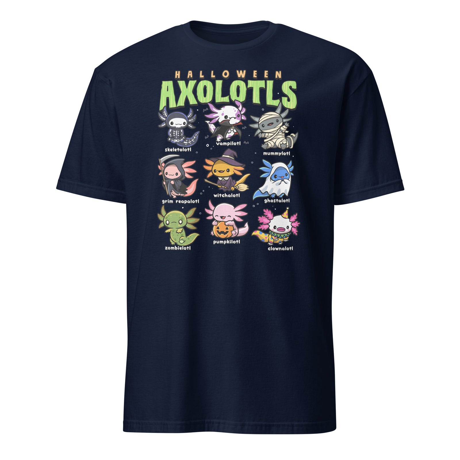 Halloween Axolotl Shirt Creepy Axolotls Trick or Treat Alotl T-Shirt Size S-3XL