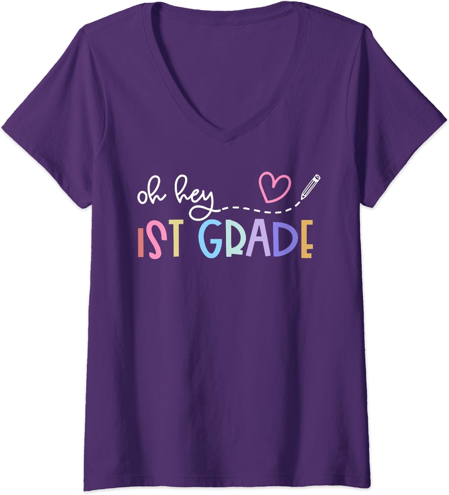 Back To School Oh Hey 1st Grade Teachers Gift Ladies' V-Neck Tshirt