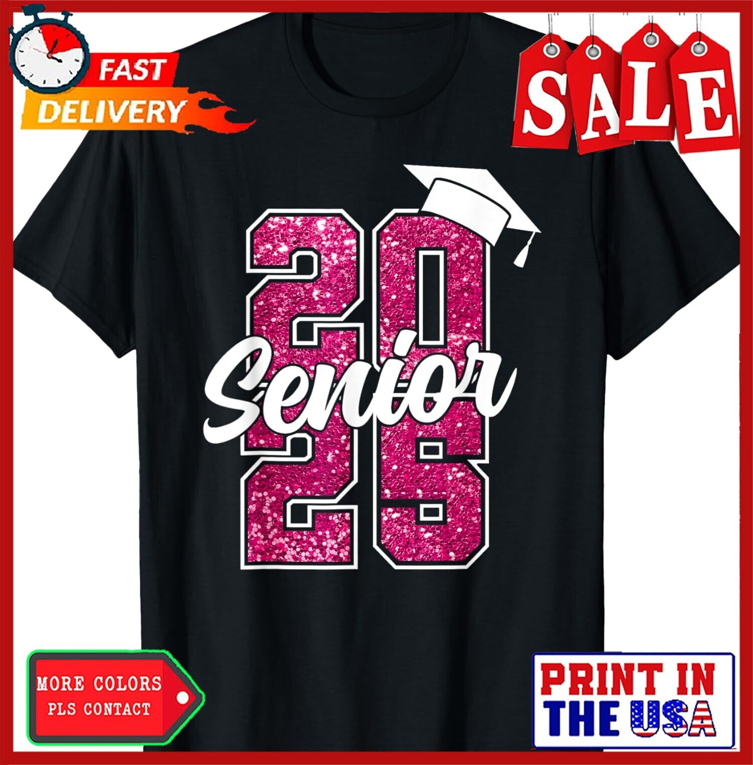 Senior 2025 Class Of 2025 Back To School 2025 Pink Cute T-Shirt