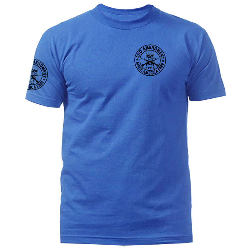 2nd Amendment Made America Free Constitution Gun US Flag Patriotic T-shirt