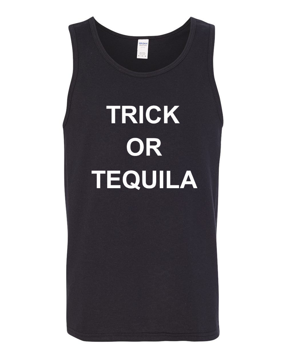 Mens Tank Top Trick or Tequila T Shirt Halloween Trick Or Treat Signs T-Shirt
