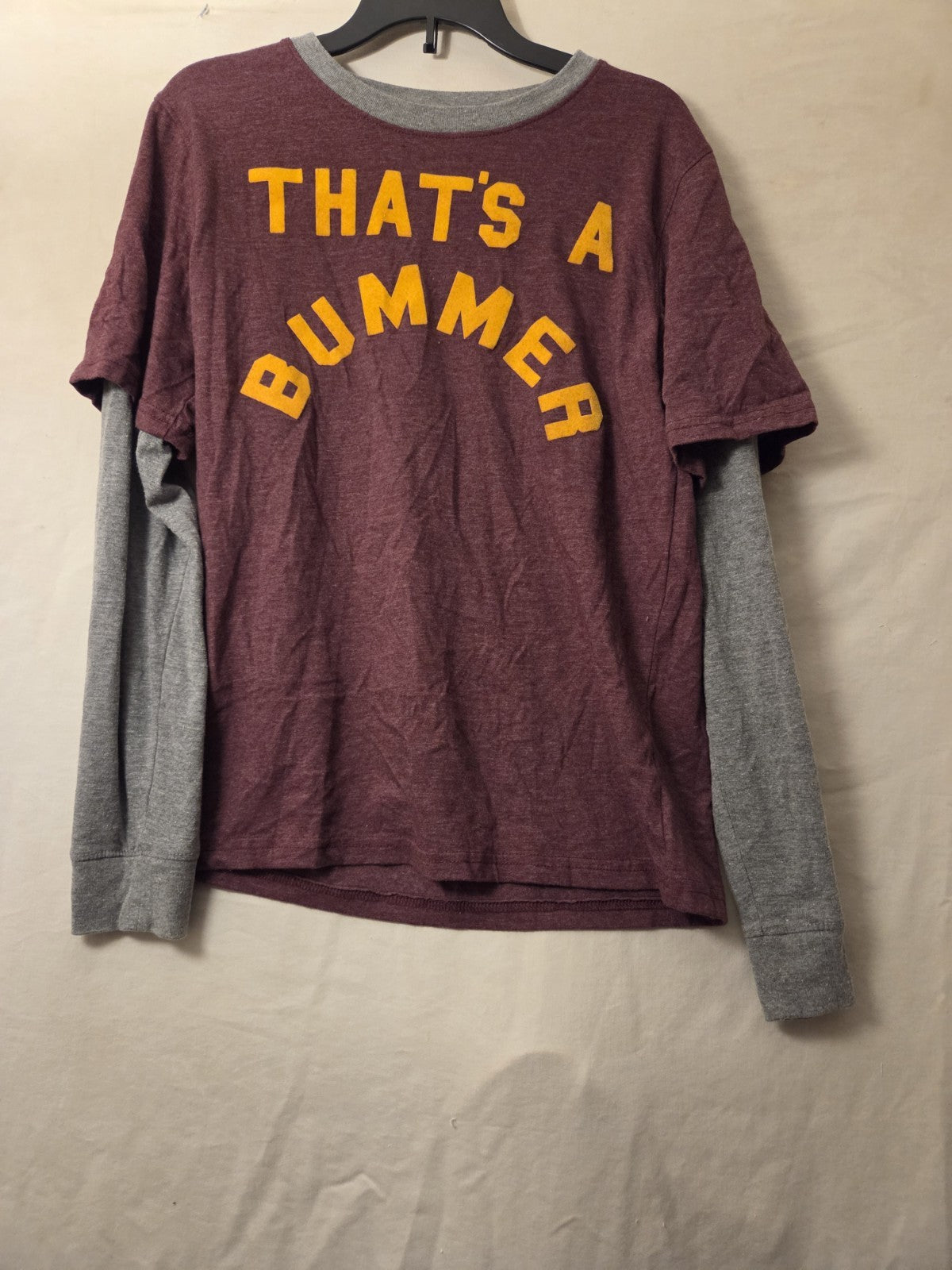 Back to School Kids L “That’s A Bummer” Graphic Shirt Maroon