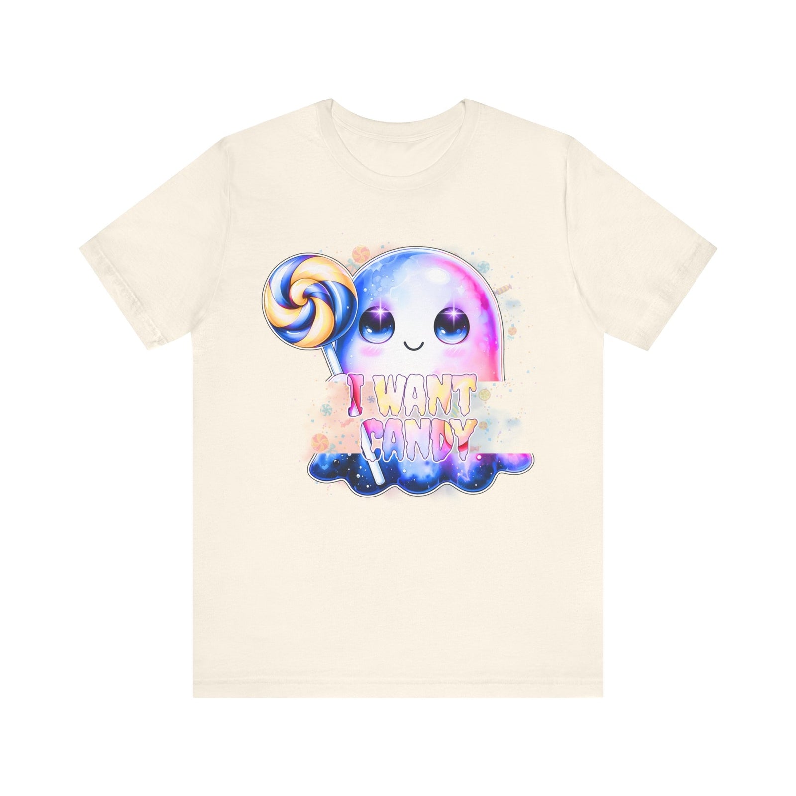 Trick or Treat Ghost: I Want Candy,  Spooky Season T-Shirt Bella + Canvas
