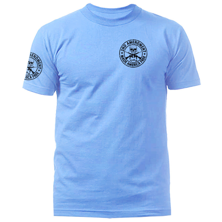 2nd Amendment Made America Free Constitution Gun US Flag Patriotic T-shirt