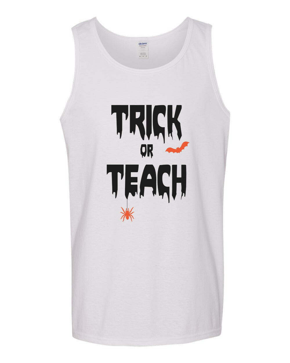 Mens Tank Top Trick or Teach T Shirt Cute Halloween Teacher Trick Or Treat Fall