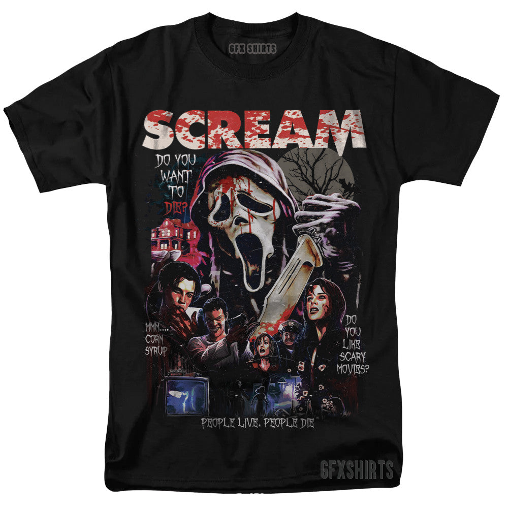Scream Ghostface 90s Holloween Horror Movie vtg Graphic design T-Shirt
