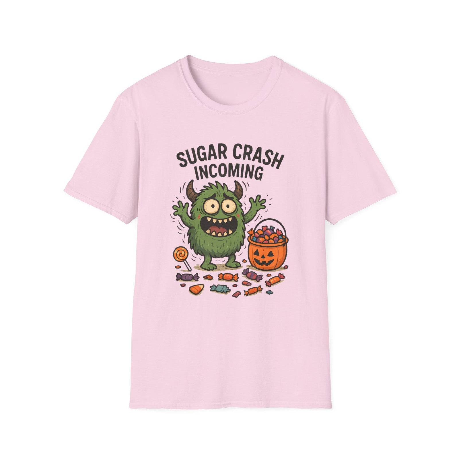 Unisex Softstyle T-Shirt – Funny Halloween Tee, Monster , Trick or Treat Candy