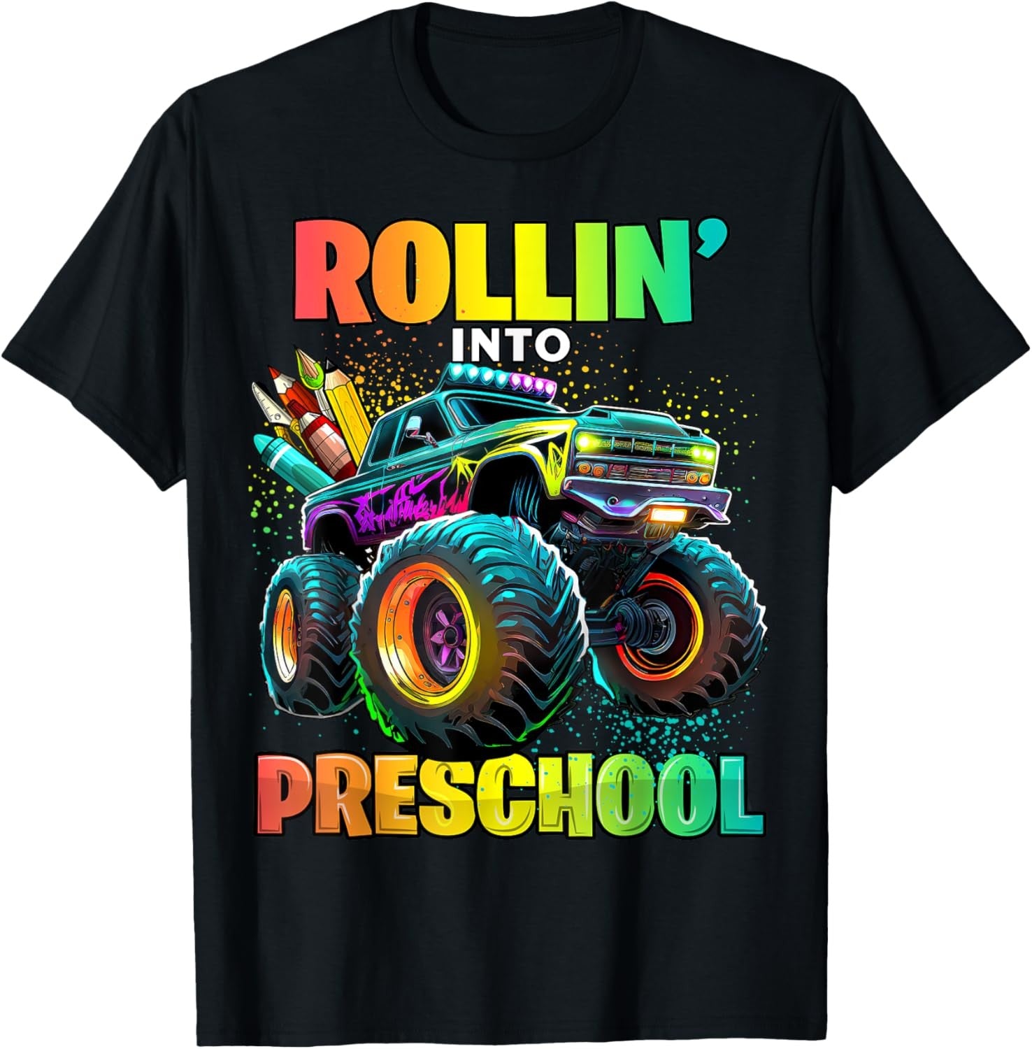 Preschool Monster Truck Back to School First Day of School T-Shirt Hoodie