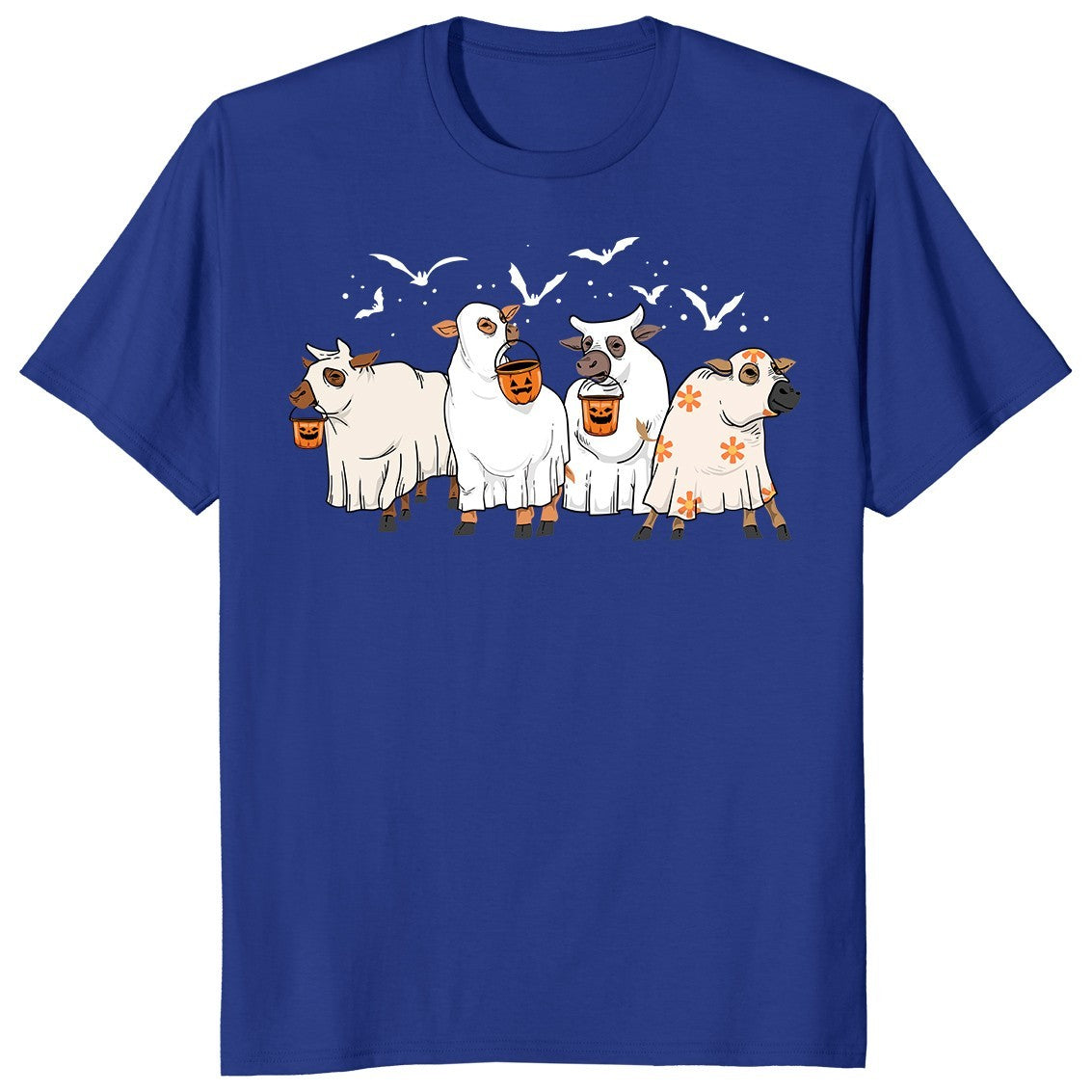 Ghost Cow Halloween Spooky Farmer Trick Or Treat Cow Lover Gift Unisex T-Shirt