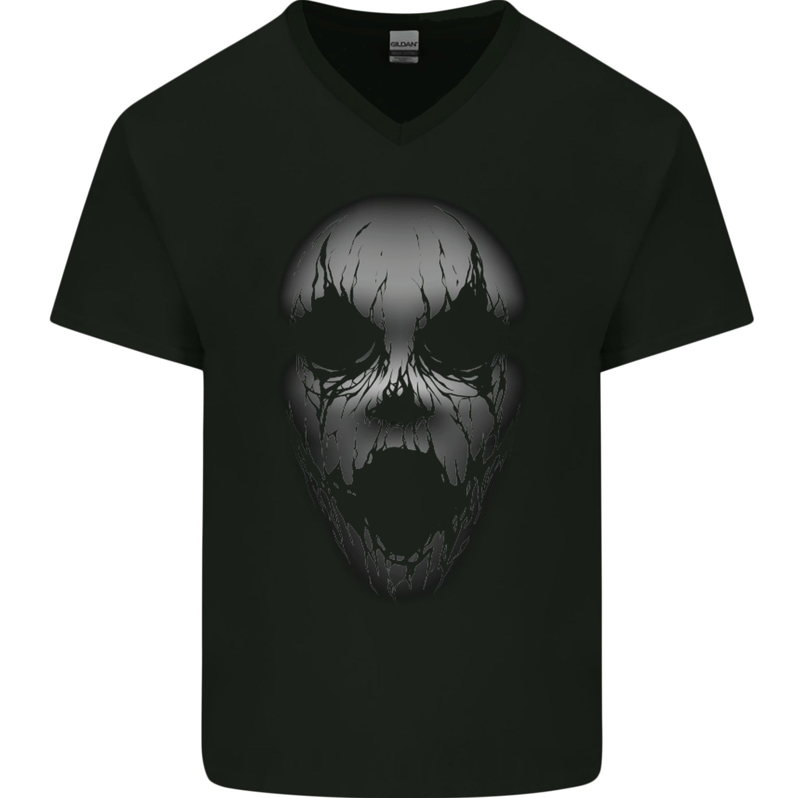 Horror Clown Face Halloween Mens V-Neck Cotton T-Shirt