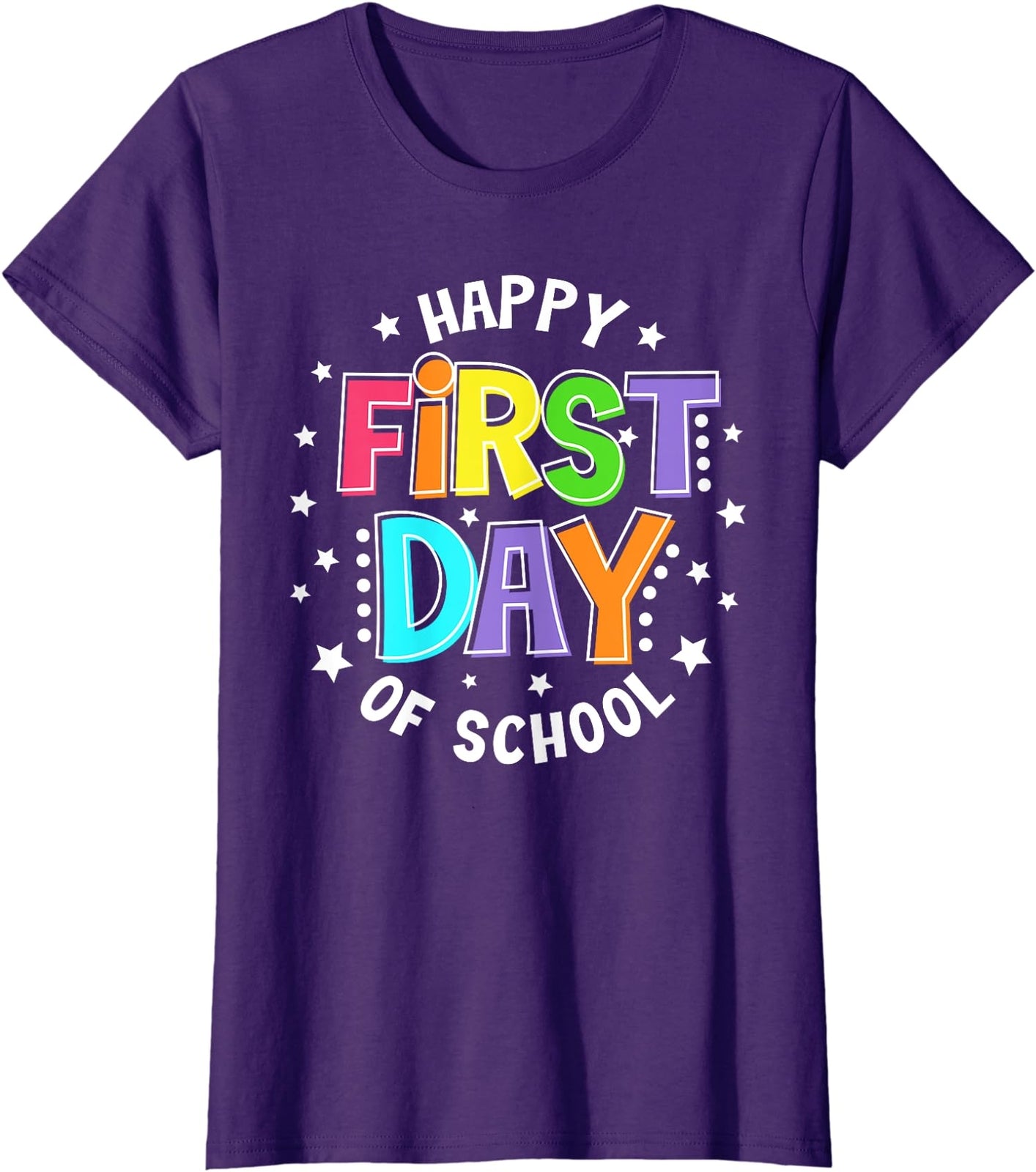 Happy First Day Of School Back To School Teacher Ladies' Crewneck T-Shirt