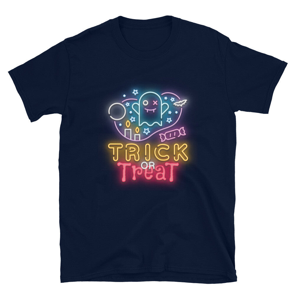 Neon Trick or Treat Halloween Funny Cute Halloween Costume Gift T-Shirt