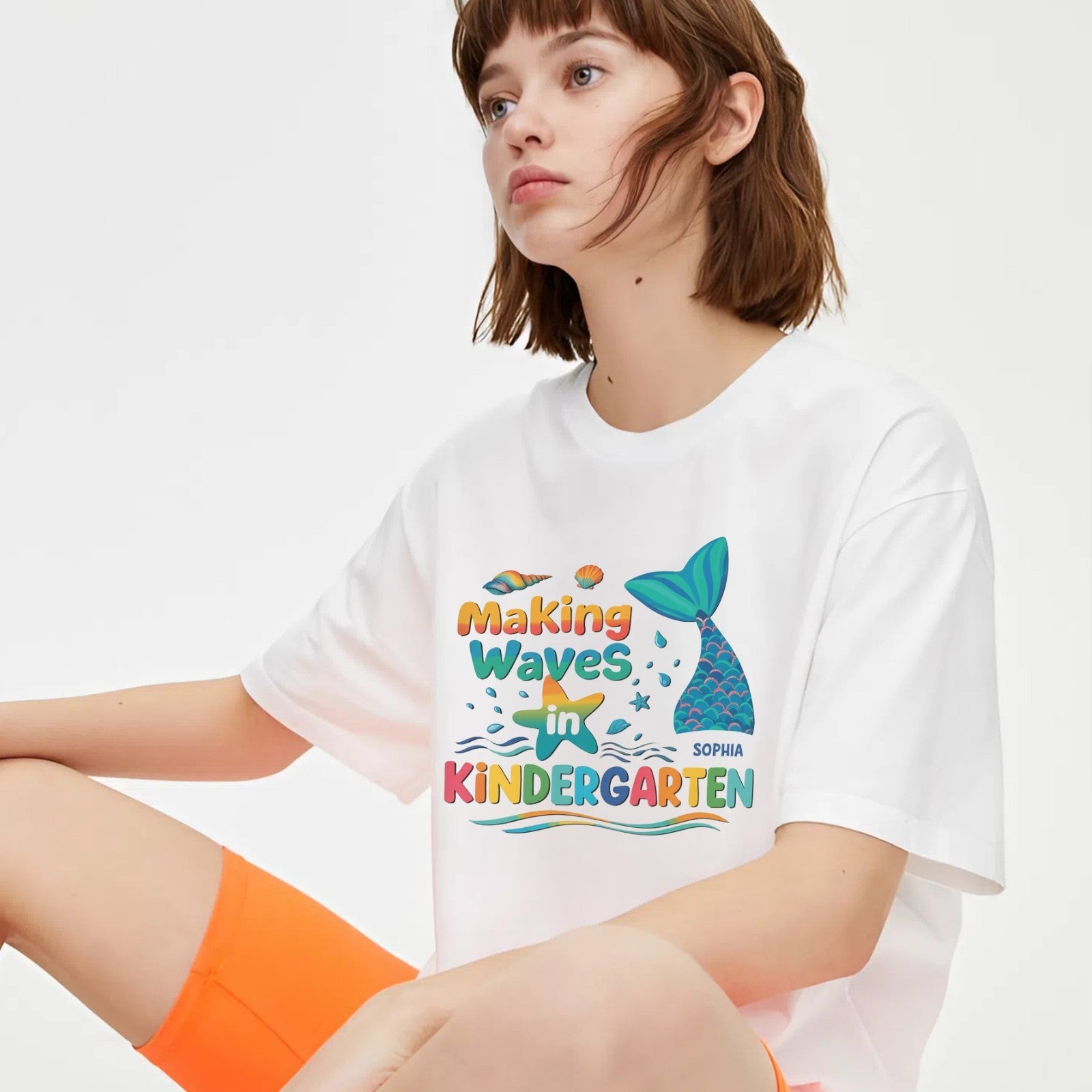 Making Waves in Kindergarten Shirt – Mermaid Tail Back to School Tee