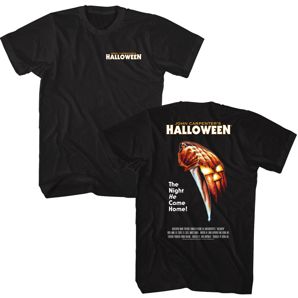 Halloween Horror Movie by John Carpenter Men's T Shirt Film Poster Pumpkin Knife