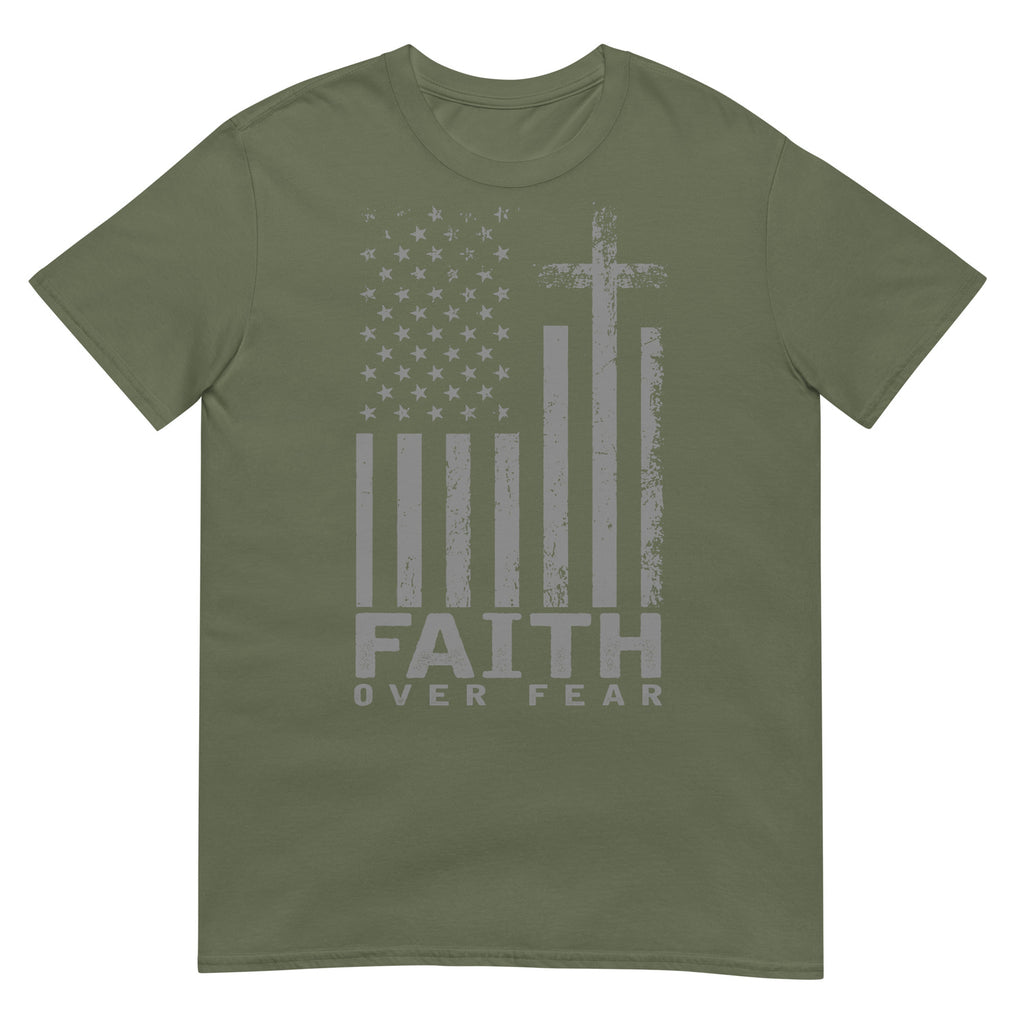 America Pride US Flag Faith Over Fear Prayer T-Shirt