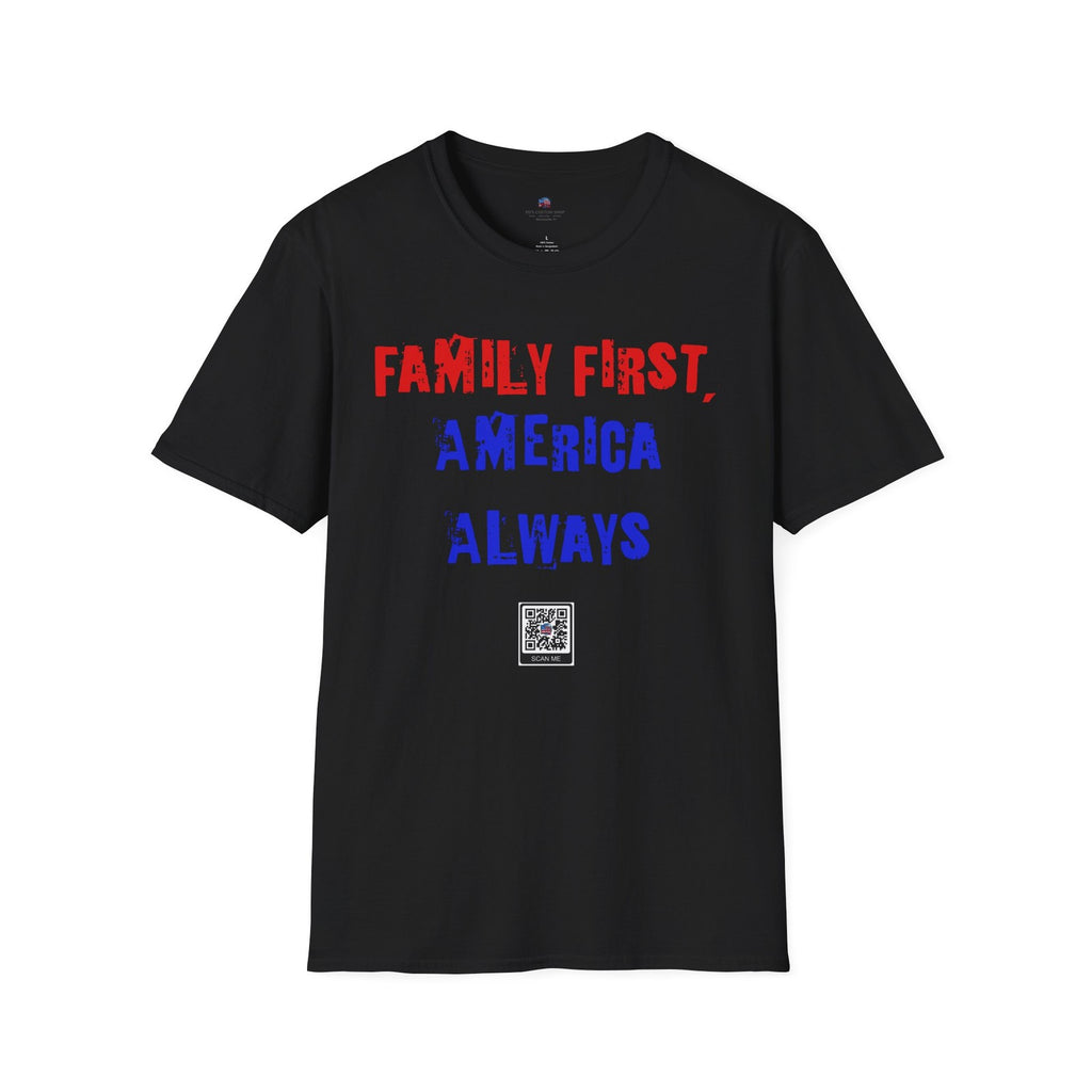 "America First, Family Always" Patriotic T-Shirt