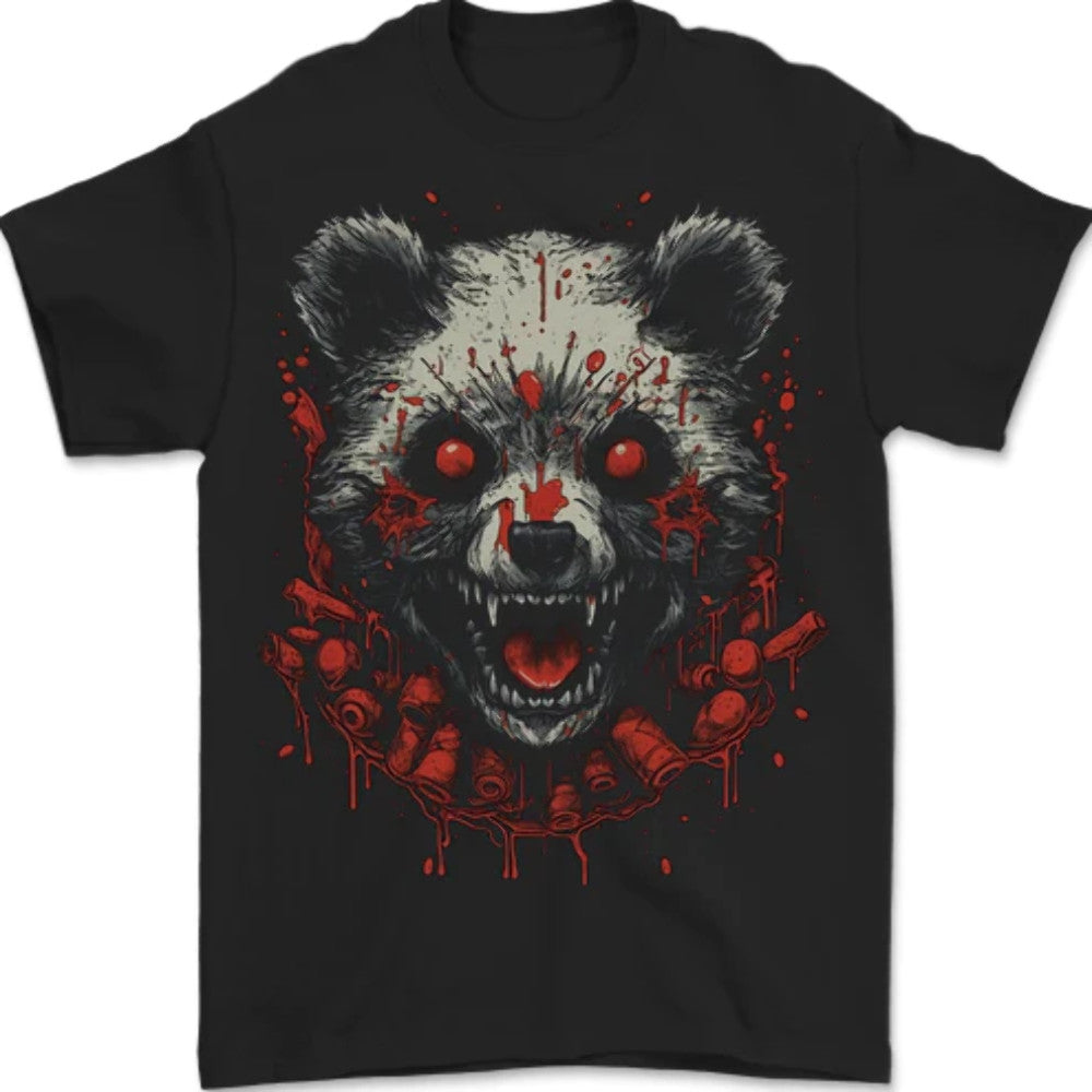 Evil Panda Bear Fantasy Horror Halloween Mens T-Shirt 100% Cotton