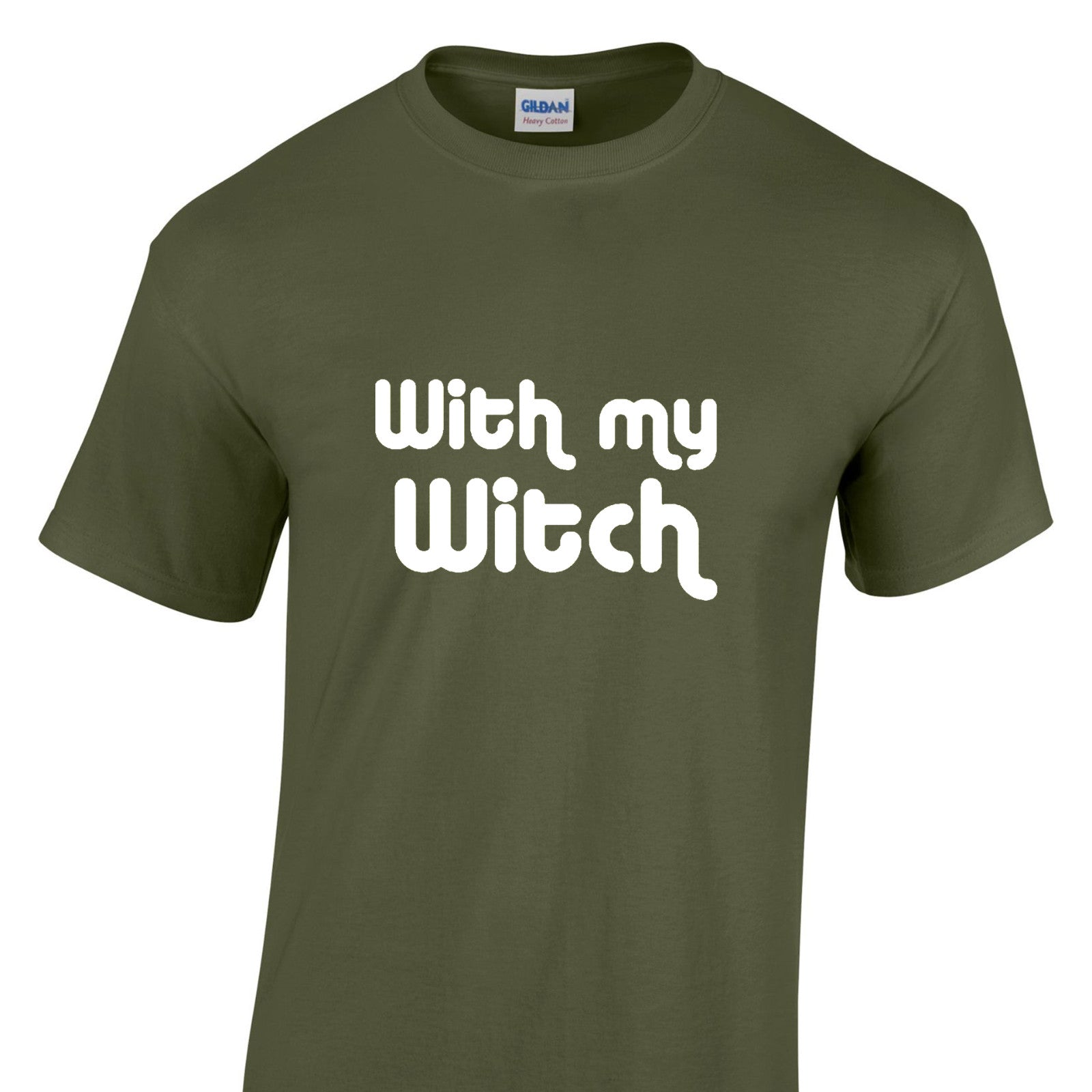 Mens Halloween Tshirt - With My Witch Party Night Trick Or Treat Costume T Shirt