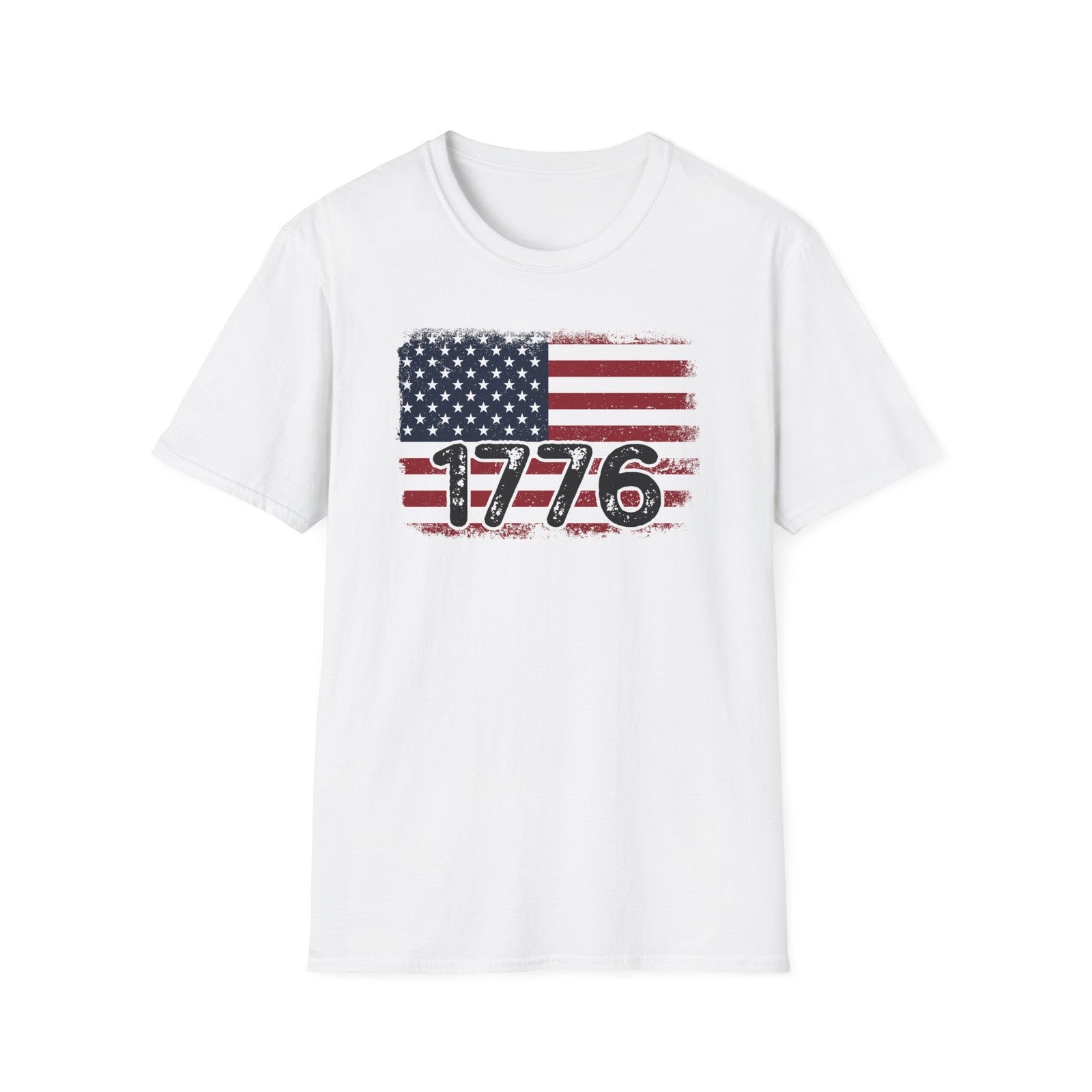 1776 USA Flag T-shirt Distressed America Independence Day Patriotic Unisex S-3XL