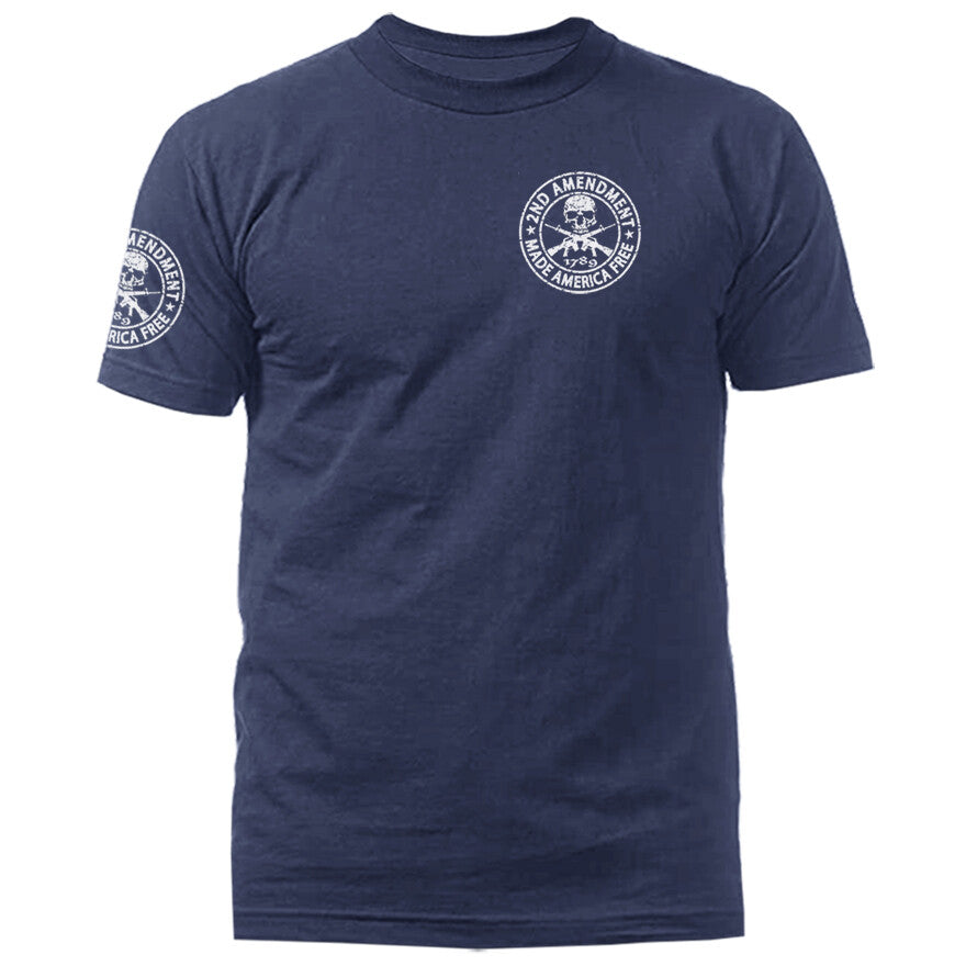 2nd Amendment Made America Free Constitution Gun US Flag Patriotic T-shirt