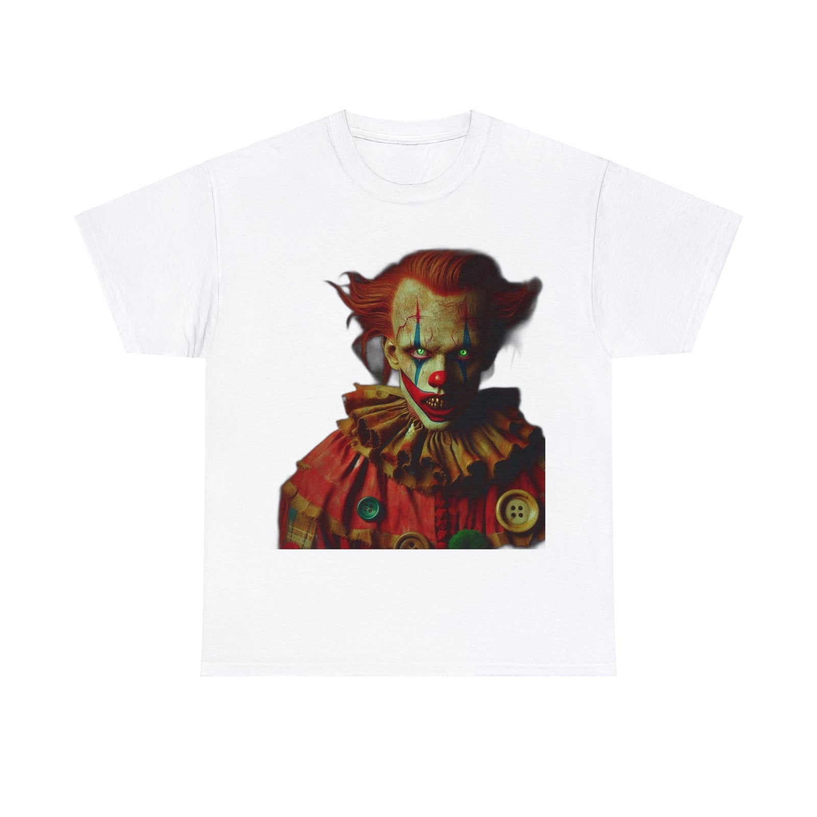 Unisex Adult Scary Clown T Shirt Creepy Weird Horror Tee Fear Inducing Graphic