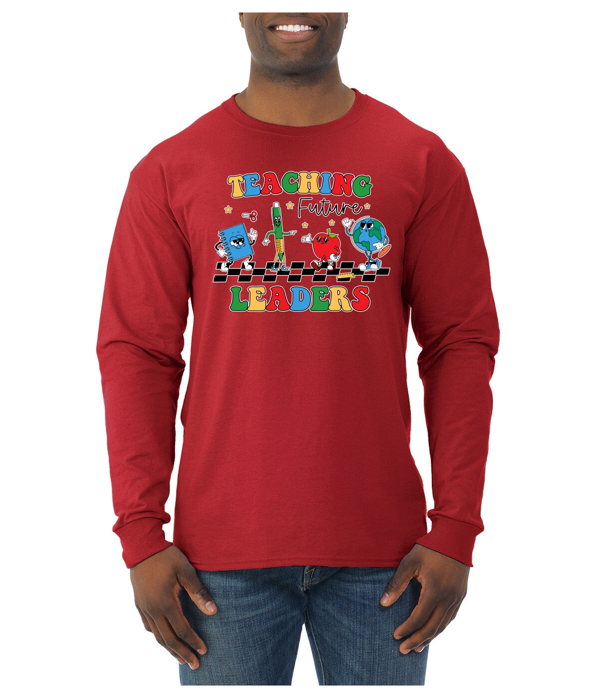 Retro Teaching Future Leaders Back to School Mens Long Sleeve Shirt