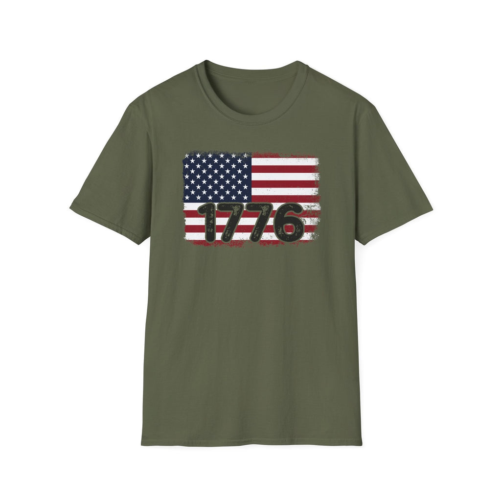 1776 USA Flag T-shirt Distressed America Independence Day Patriotic Unisex S-3XL