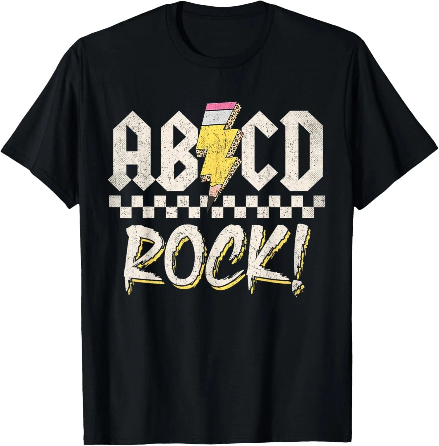 ABCD Rock Back To School First Day Black T-Shirt