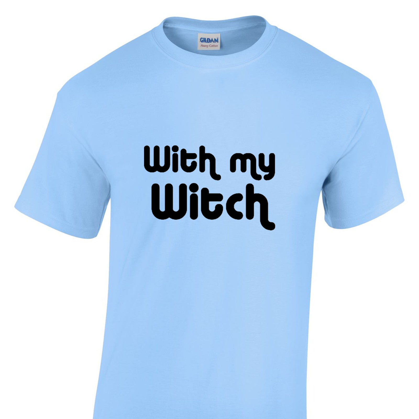 Mens Halloween Tshirt - With My Witch Party Night Trick Or Treat Costume T Shirt
