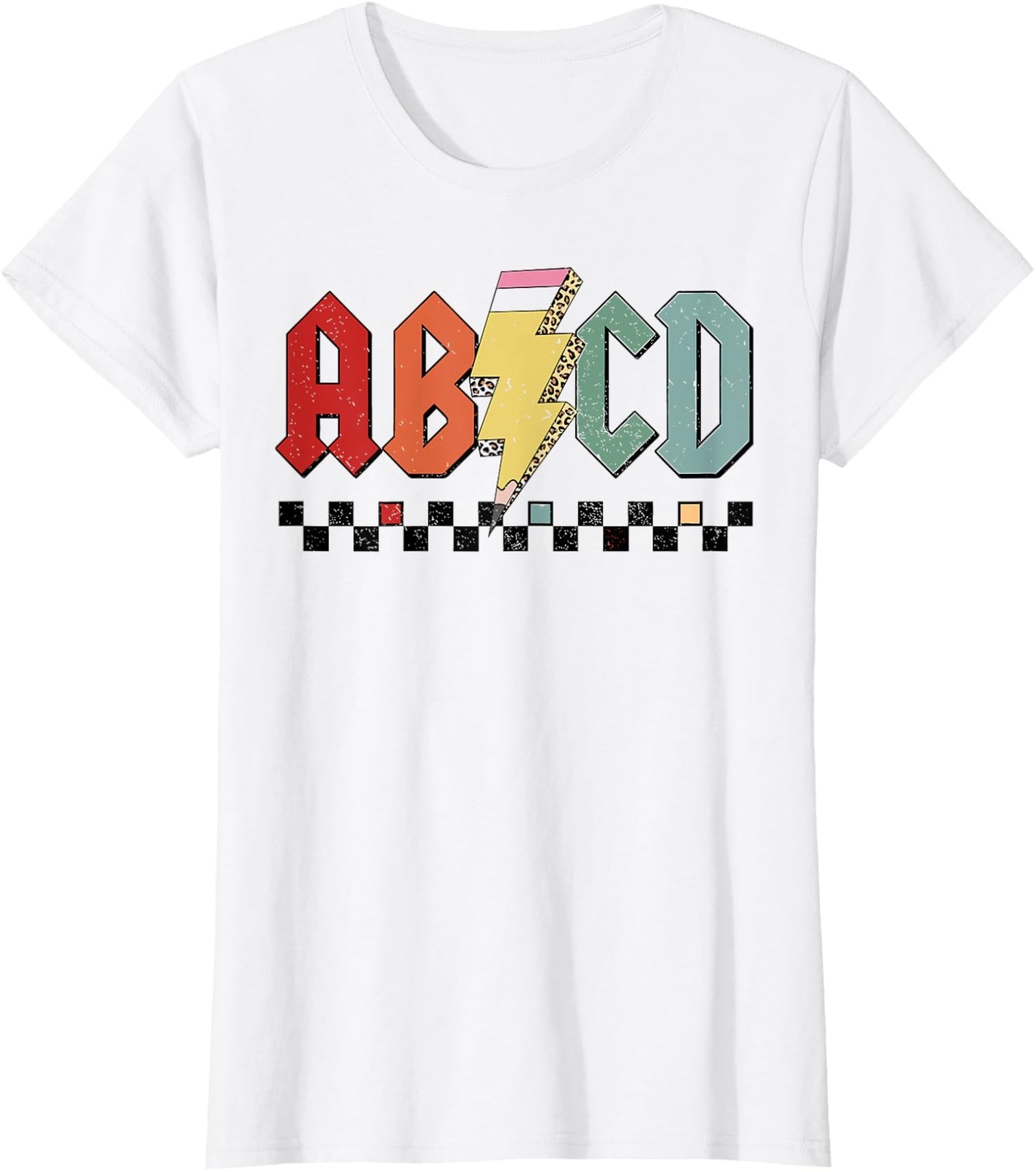 ABCD Rocking Back to School Preschool Cool Gift Ladies' Crewneck T-Shirt