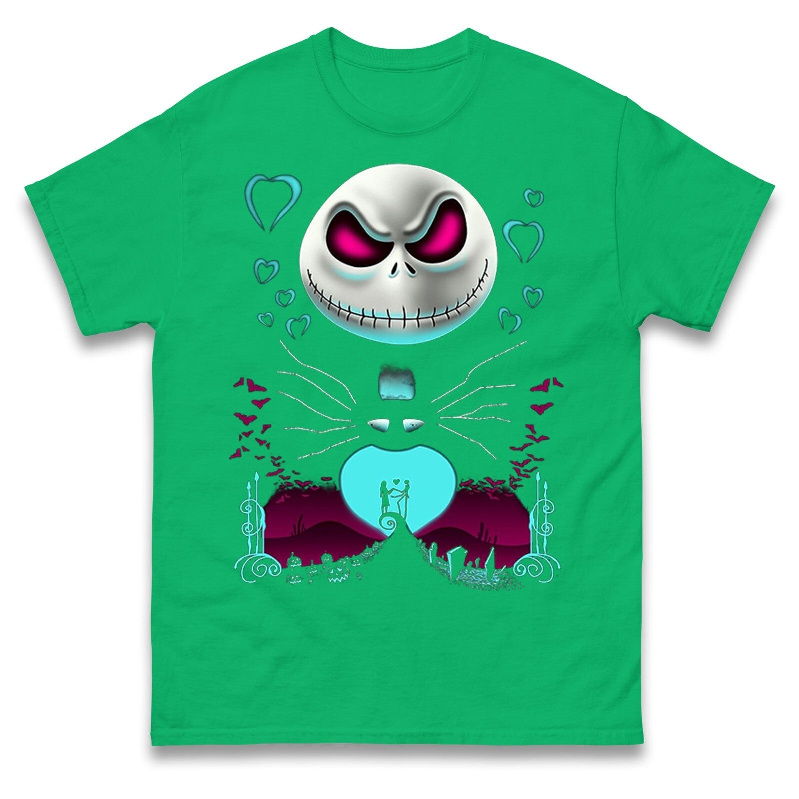 Horror Skeleton Face Halloween T Shirt