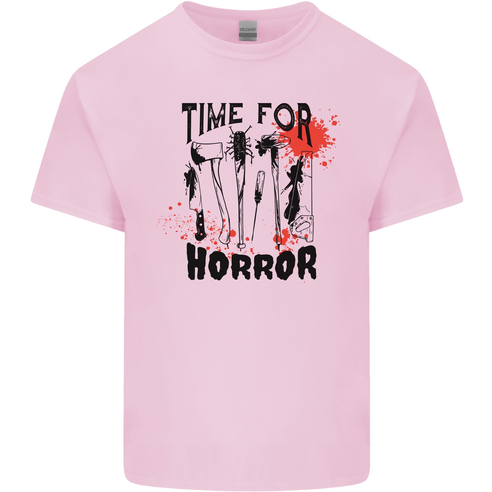 Time for Horror Halloween Serial Killer Murder Mens Cotton T-Shirt Tee Top