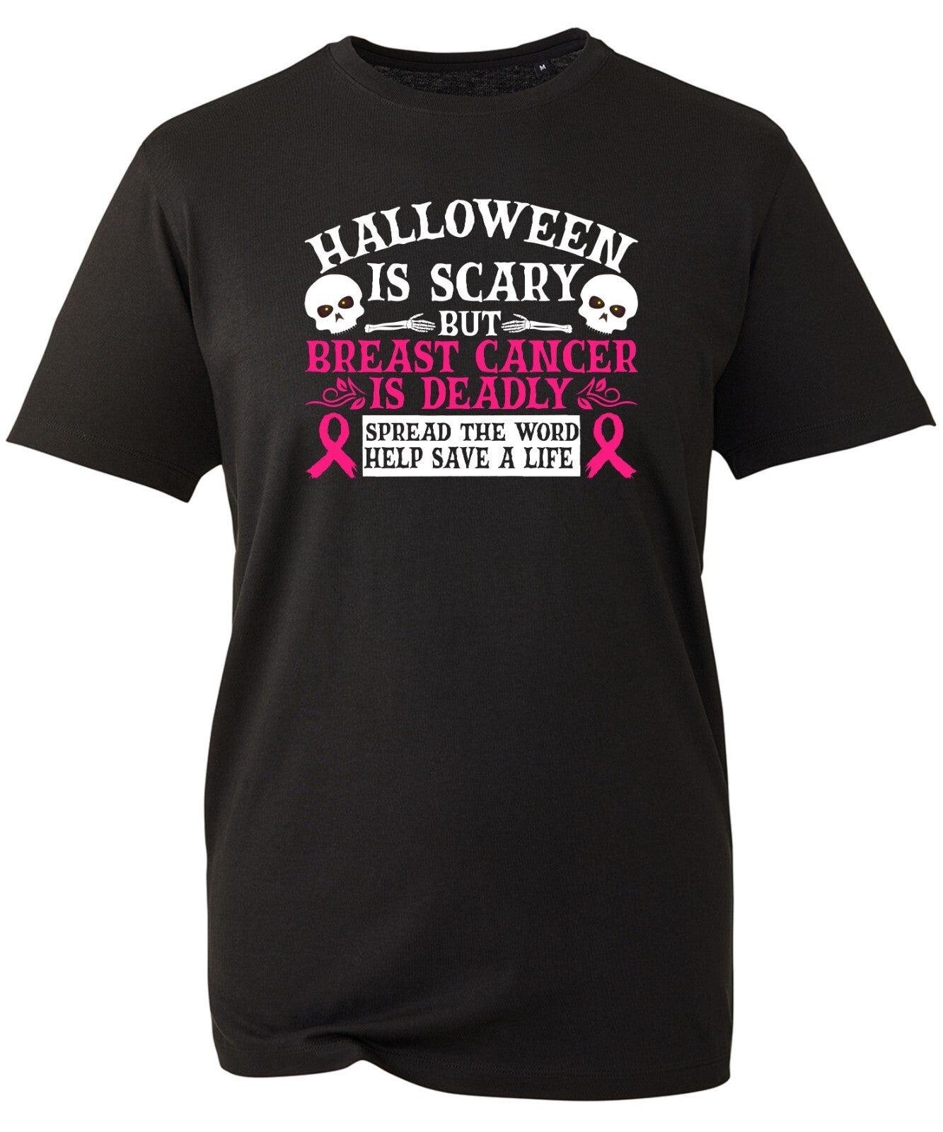 Halloween Is Scary But But Breast Cancer Is Deadly T-Shirt Horror Nightmare Tops