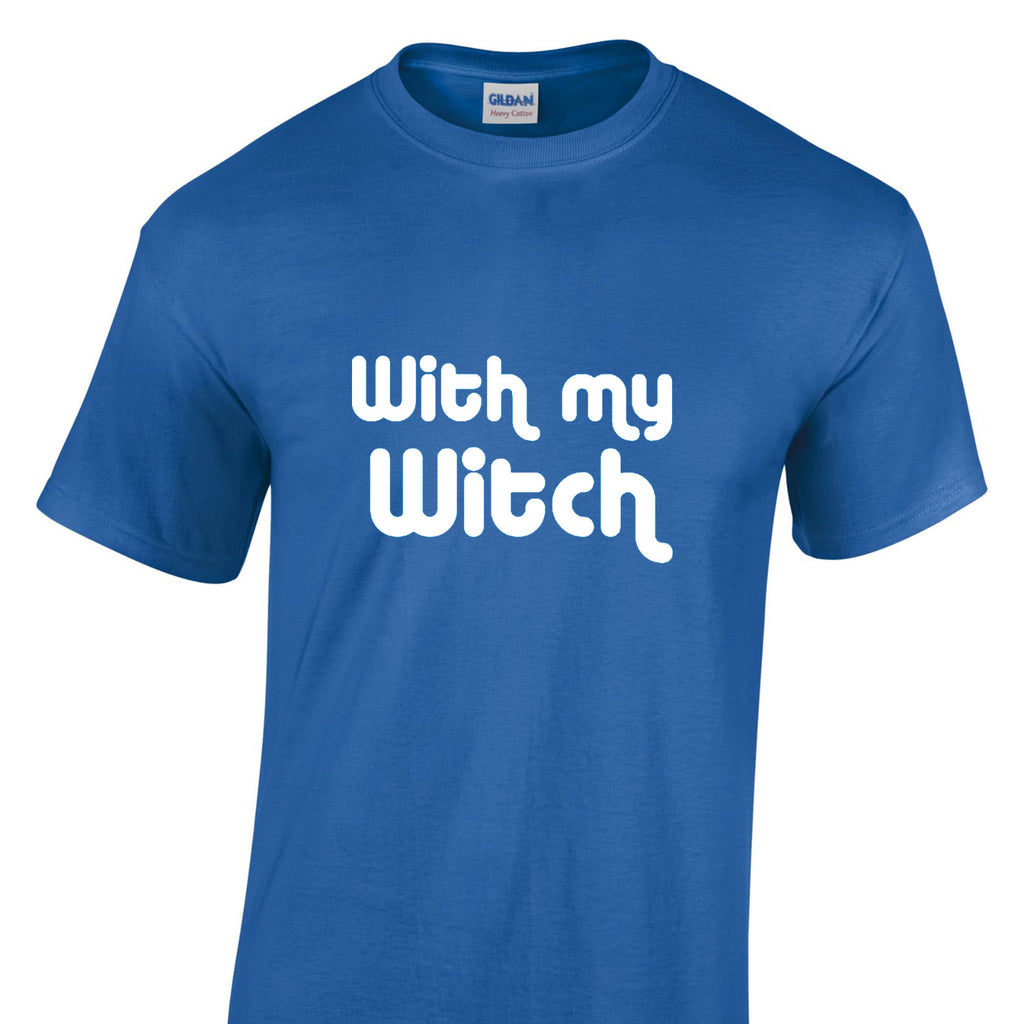 Mens Halloween Tshirt - With My Witch Party Night Trick Or Treat Costume T Shirt