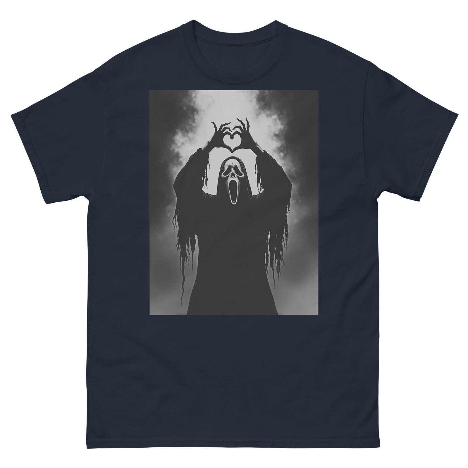 Ghost Heart Hands Scary Face Horror Poster Halloween T-Shirt