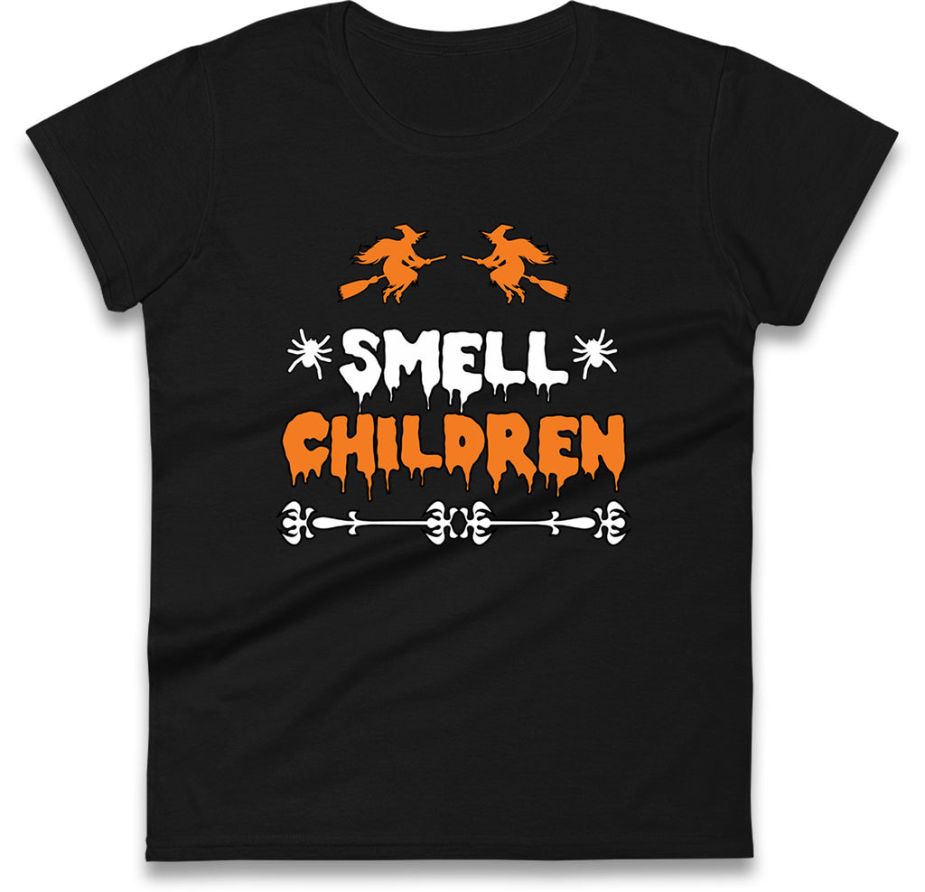 Funny Halloween Ladies T Shirt,I Smell Children Witches Women Tee,Trick-or-Treat