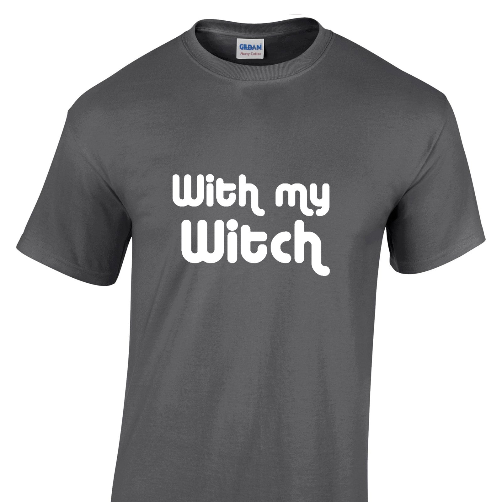 Mens Halloween Tshirt - With My Witch Party Night Trick Or Treat Costume T Shirt