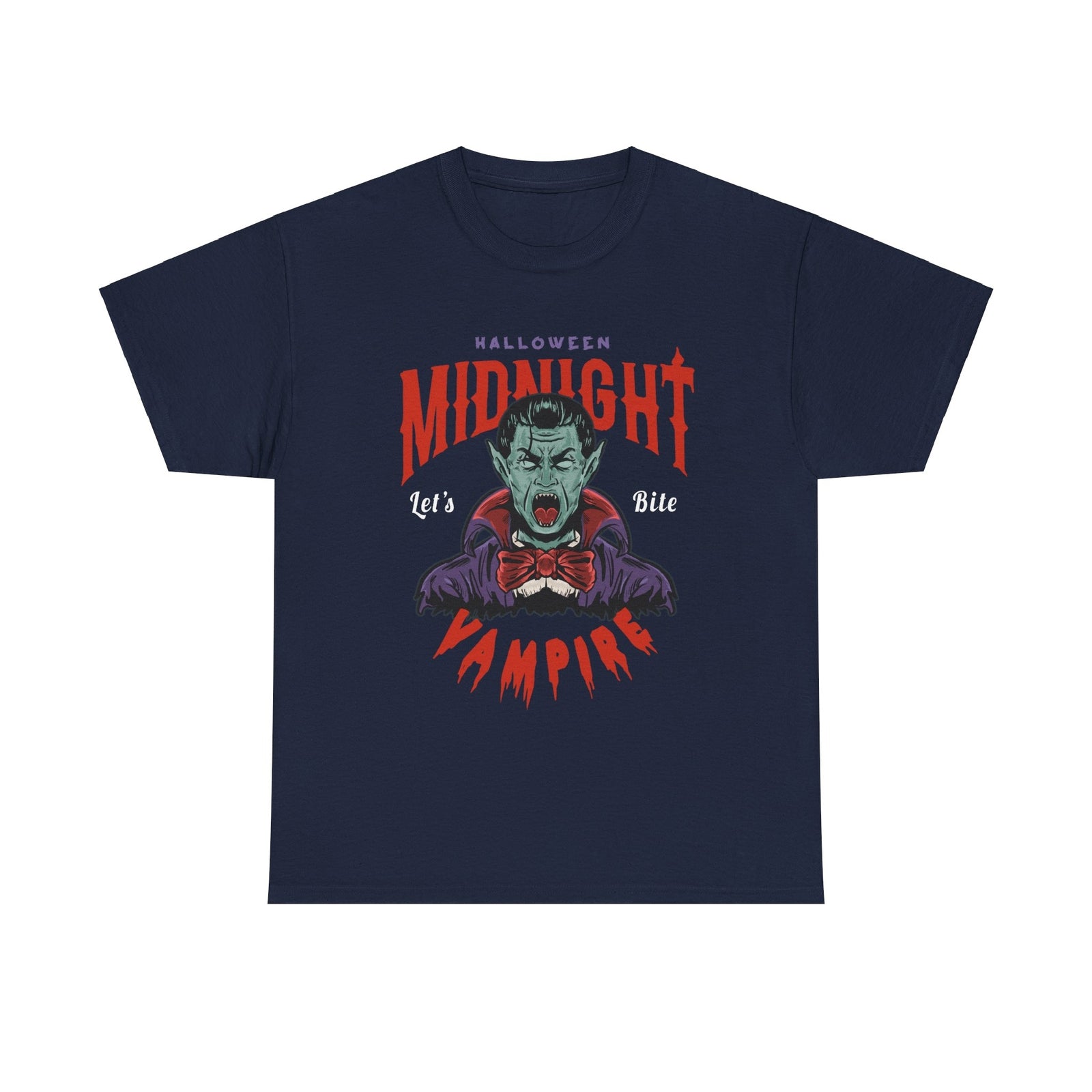 Halloween Midnight Let's Bite Vampire Tshirt  Costume October Trick Or Treat
