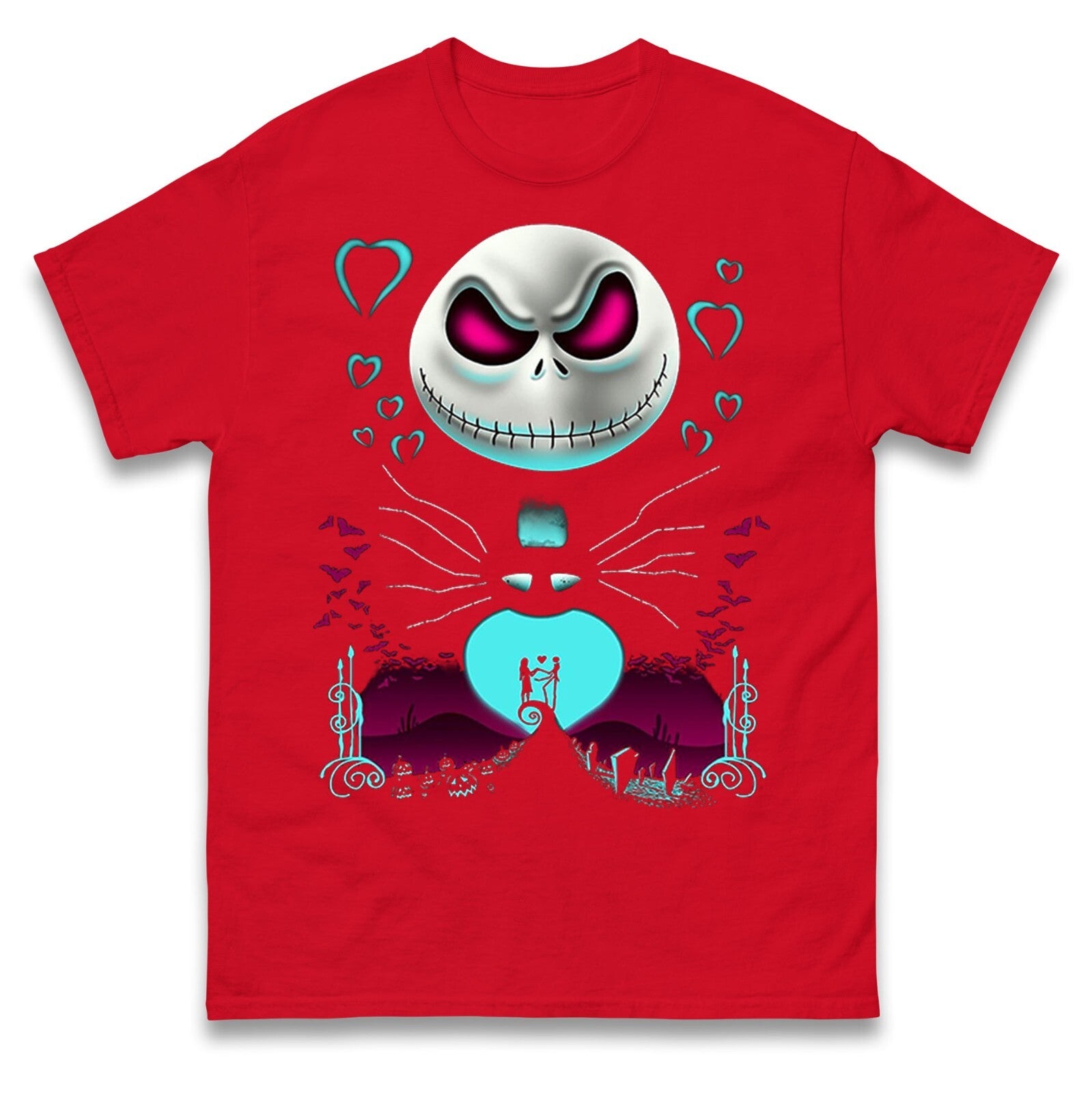 Horror Skeleton Face Halloween T Shirt