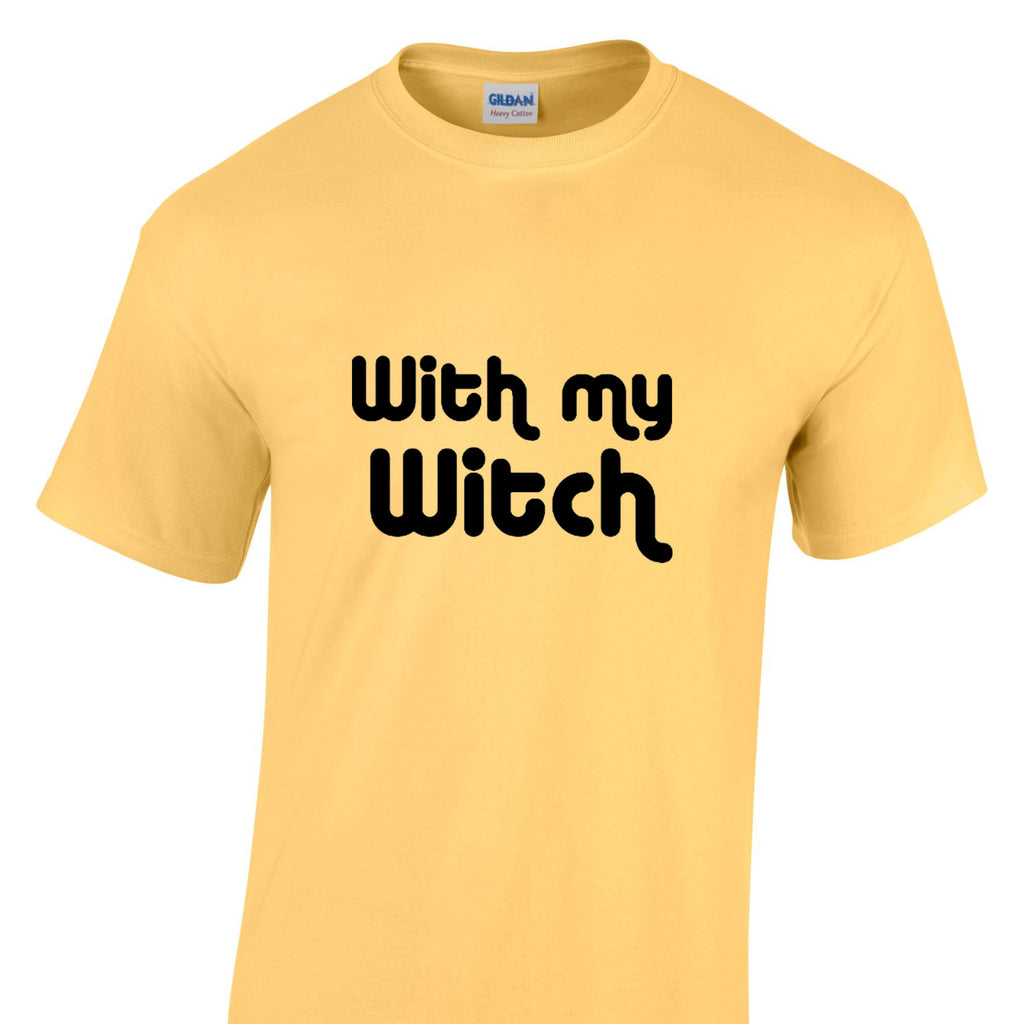Mens Halloween Tshirt - With My Witch Party Night Trick Or Treat Costume T Shirt