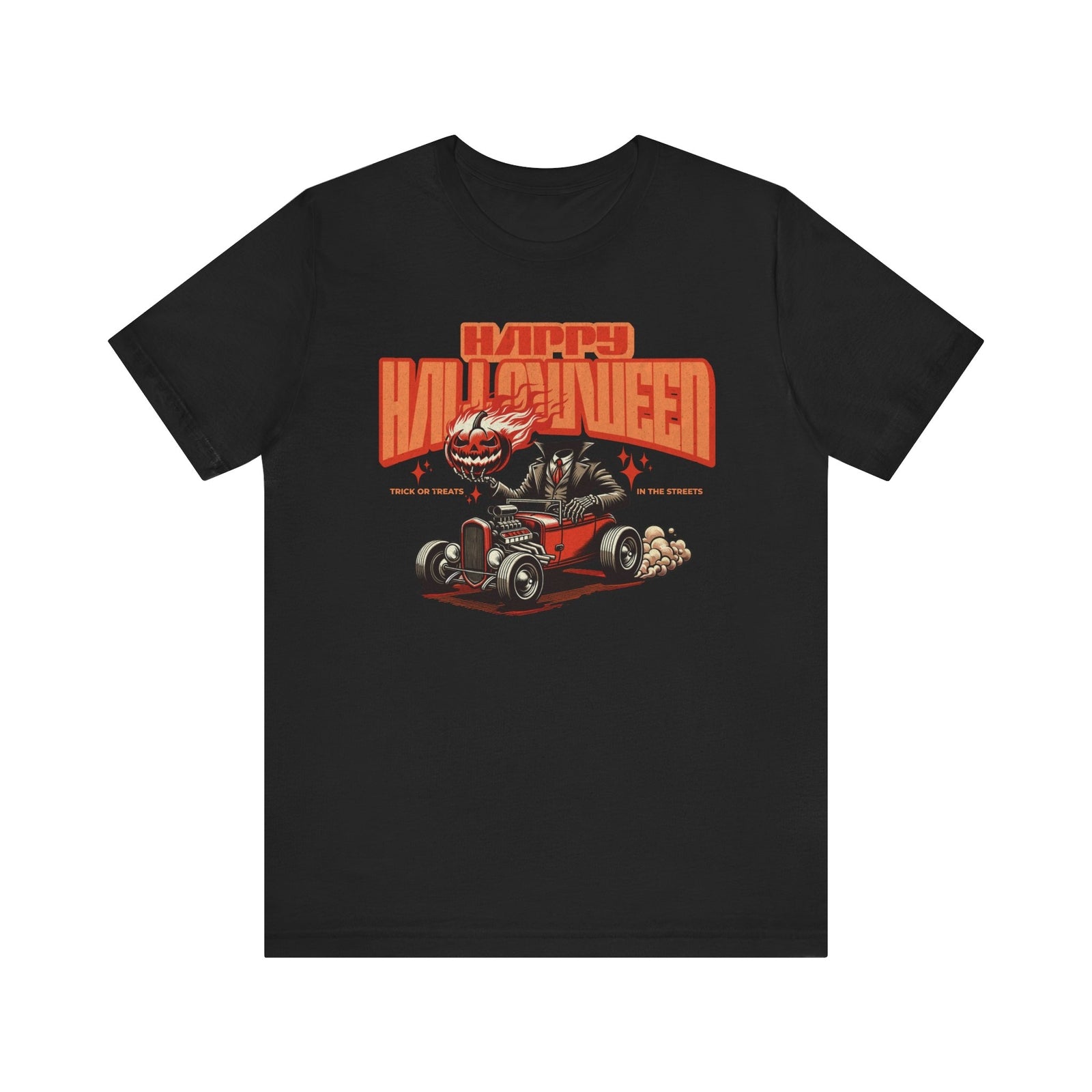 Vintage Halloween T-Shirt Happy Halloween Headless Rider Hot Rod Trick or Treat